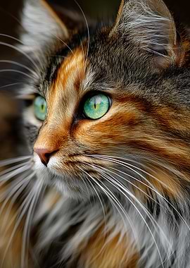 Close-up of a Calico Cat's Face