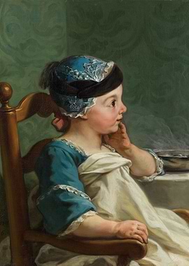Child in Blue Dress and Bonnet