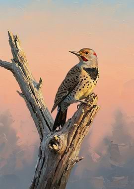 Northern Flicker Perched on a Dead Tree