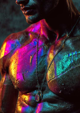 Neon Physique Glistening Cyberpunk Aesthetic