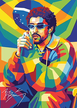 Bad Bunny Pop Art Portrait