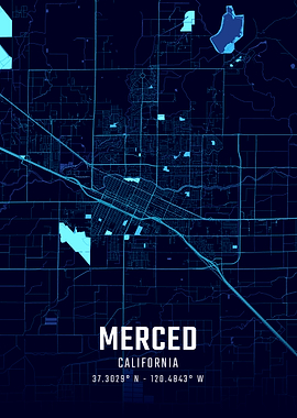 Merced California Midnight City Map
