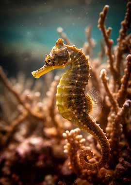 Seahorse in Coral Reef