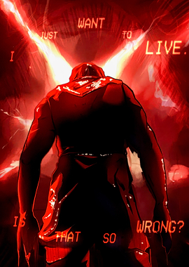 Man with glowing text