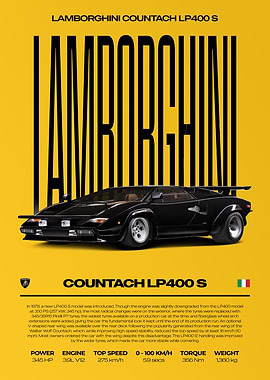Lamborghini Countach LP400 S Car Poster