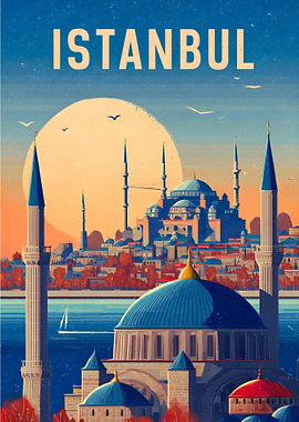 Istanbul Cityscape with Mosques