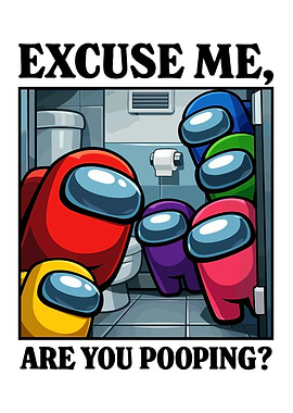 Among Us Crewmates in Bathroom