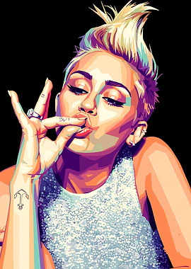Miley Cyrus Pop Art Portrait