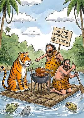 Cavemen & Tiger