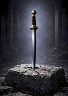 Roman Gladius in a Stone