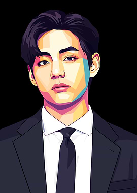Pop Art Portrait of a Man in a Suit