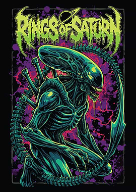 Rings of Saturn Alien Artwork