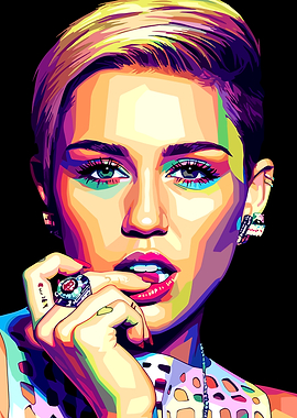 Miley Cyrus Pop Art Portrait