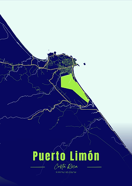 Puerto Limon Costa Rica Map