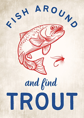 Trout Fishing Fish Fisherman Fly Fishing Art