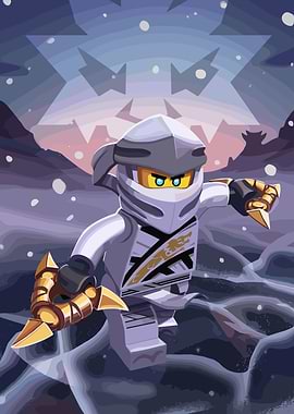 Ninjago character in icy landscape