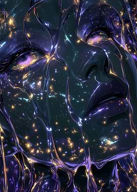 Cosmic Face with Liquid Metal