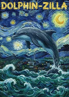 Dolphin-Zilla Van Gogh Style