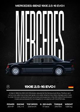 Mercedes-Benz 190E 2.5-16 Evo I Poster