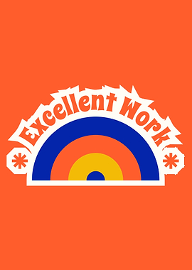 Excellent Work Rainbow Graphic