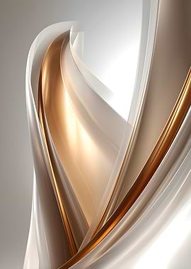 Abstract Golden and White Swirls