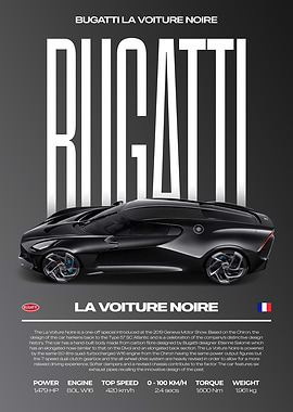 Bugatti La Voiture Noire Car Poster
