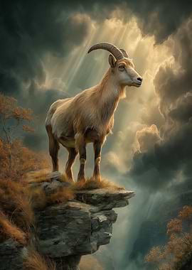 Majestic Mountain Goat on a Cliff
