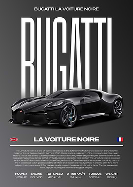 Bugatti La Voiture Noire Car Poster