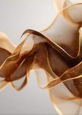 Golden Flowing Fabric with Glitter