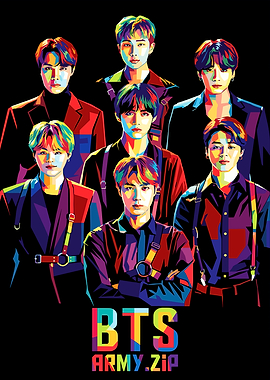 BTS Pop Art Group Portrait
