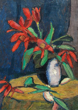 Red Flowers in a Vase