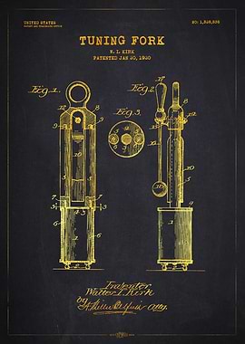 1920 Tuning Fork Patent Gold