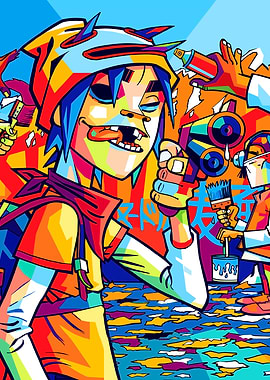 Gorillaz 2-D Pop Art Style