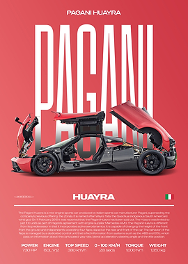 Pagani Huayra Supercar Car Poster