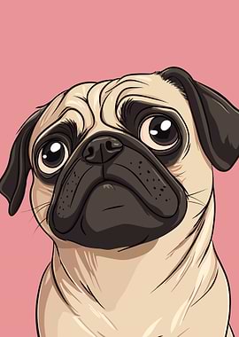 Cute Pug Portrait
