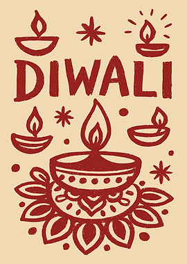 Diwali Celebration with Diyas