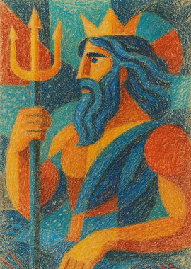 Neptune with Trident and Crown