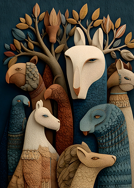 Whimsical Animal Tree Art