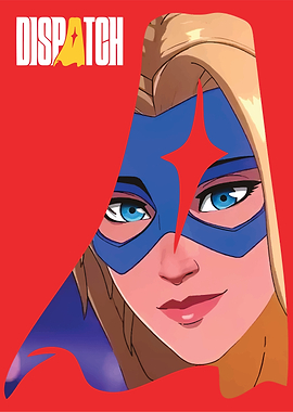 Superheroine with Blue Mask and Red Star
