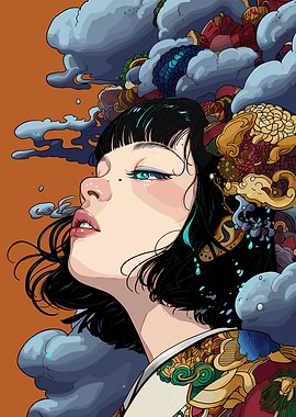 Woman with Elaborate Headpiece