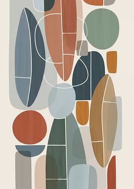 Abstract Mid-Century Modern Shapes