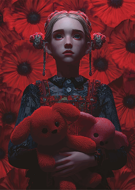 Girl and poppies