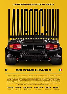 Lamborghini Countach LP400 S Car Poster