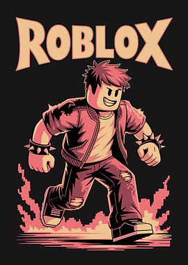 Roblox Character Running with City Background