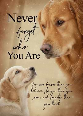 Golden Retriever with Inspirational Quote