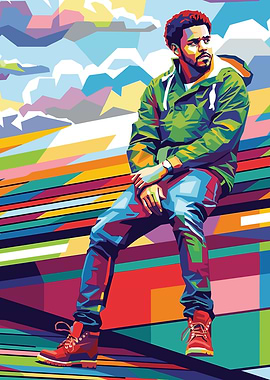 J. Cole Pop Art Portrait