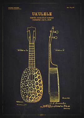 1928 Ukulele Patent Gold