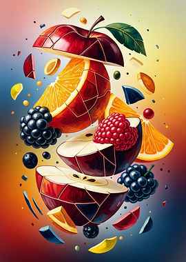Exploding Fruit Art