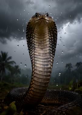Cobra in a thunderstorm