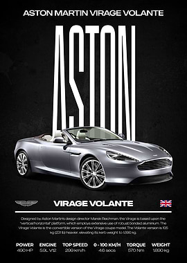 Aston Martin Virage Volante Poster